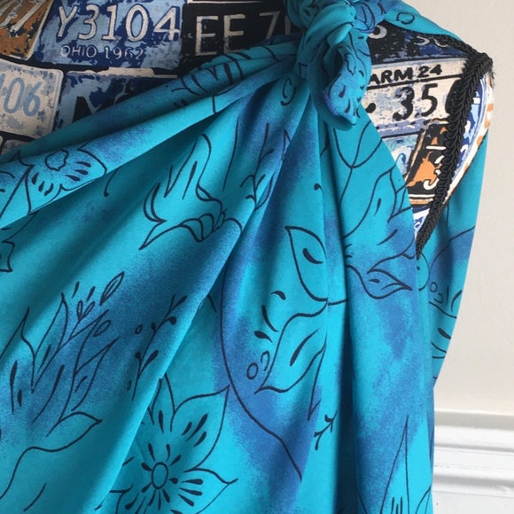 Women's Multi-Color Swim Wrap Aqua Blue  Pre-Owned - Picture 4 of 16